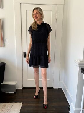 See By Chloe Black Flutter-Sleeve Mini Dress